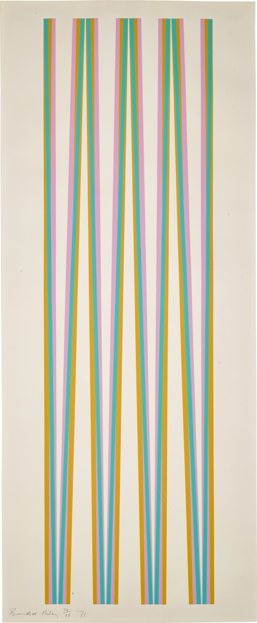 View full screen - View 1 of Lot 670. BRIDGET RILEY | UNTITLED (ELONGATED TRIANGLES 4) (S. 12) .