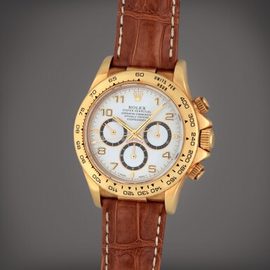 View full screen - View 1 of Lot 174. Daytona, Reference 16518 | A yellow gold chronograph wristwatch | Circa 1991.