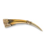 A 9 ct gold mounted Huia (Heteralocha acutirostris) beak brooch, Wanganui, New Zealand, circa 1880