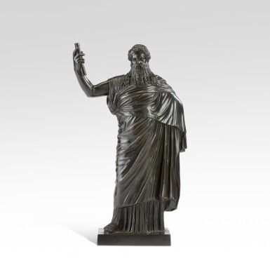 View full screen - View 1 of Lot 379. Francesco Righetti (1749 - 1819, Rome), a bronze sculpture of Sardanapalus.