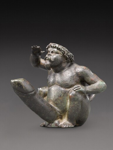 View full screen - View 1 of Lot 2. A Roman Bronze Oil Lamp, circa 1st/2nd Century A.D. .