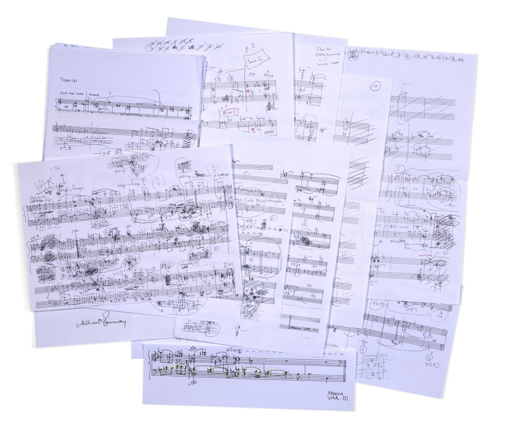 View full screen - View 1 of Lot 86. M. Finnissy. Collection of autograph sketches and drafts for the piano work "RS Geistervariationen", 2021.