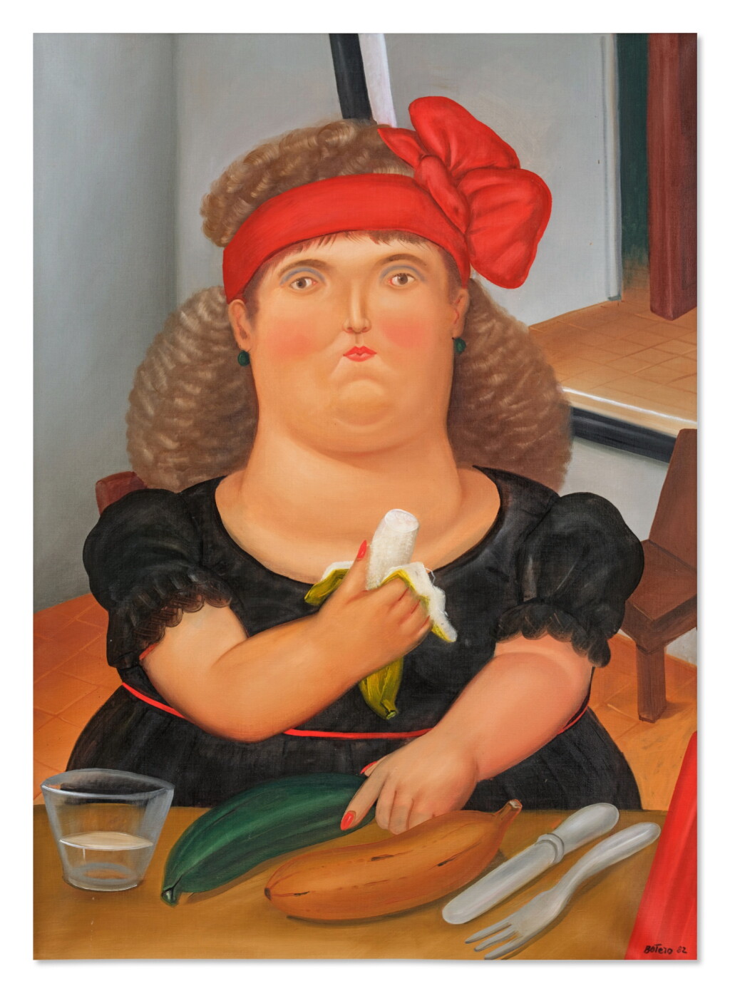 View full screen - View 1 of Lot 403. Colombiana comiendo banana.