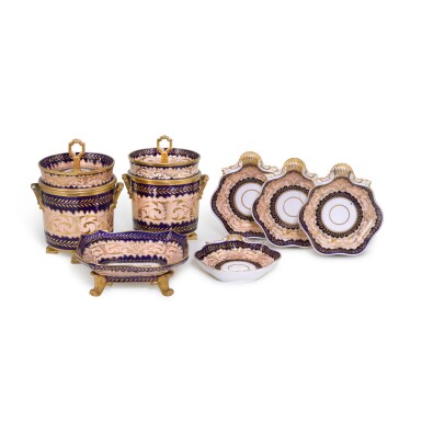 View full screen - View 1 of Lot 105. An English porcelain part-dessert service, possibly Ridgway, circa 1830.