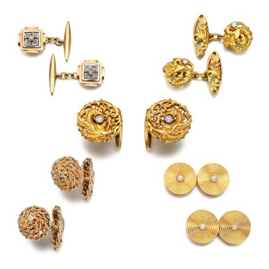 View full screen - View 1 of Lot 216. Five pairs of cufflinks.
