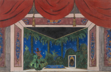 View full screen - View 1 of Lot 4. The Moor's Room, Set design for Petrushka | La chambre du Maure, projet de décor pour Petrouchka.