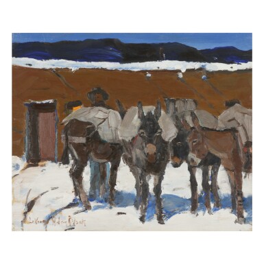 View full screen - View 1 of Lot 88. LAVERNE NELSON BLACK | PROSPECTOR WITH BURROS.