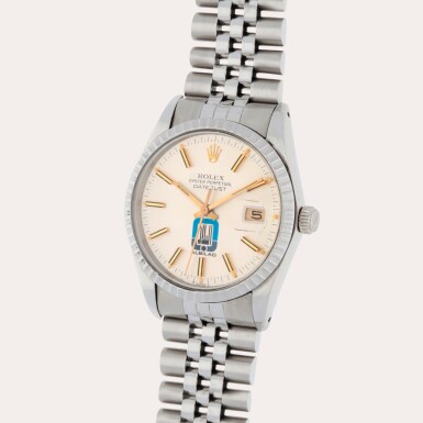 View full screen - View 1 of Lot 328. Datejust 'Albilad', Reference 16030 | A stainless steel wristwatch with date and bracelet made for Albilad | Circa 1984.