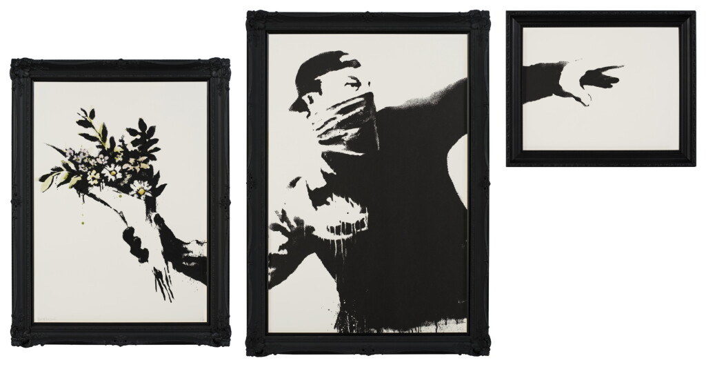 View full screen - View 1 of Lot 644. Flower Thrower Triptych.