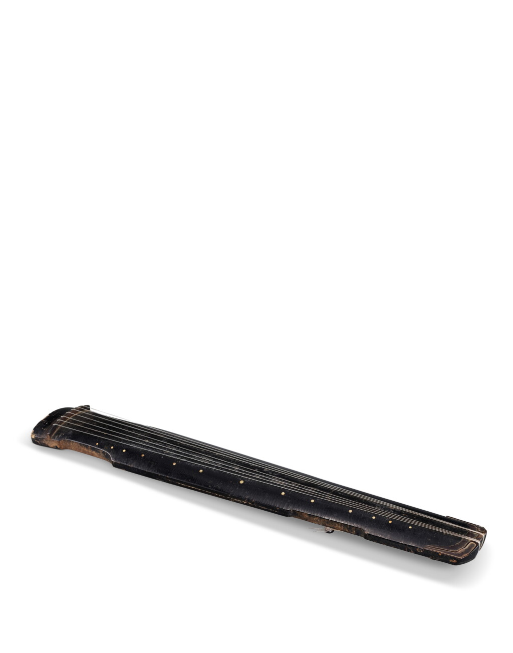 View full screen - View 1 of Lot 601. A black-lacquered qin, Early Ming dynasty|明初 黑漆仲尼式琴.
