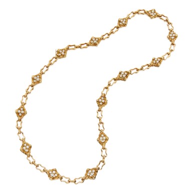 View full screen - View 1 of Lot 23. GOLD AND DIAMOND NECKLACE, BOUCHERON, FRANCE.
