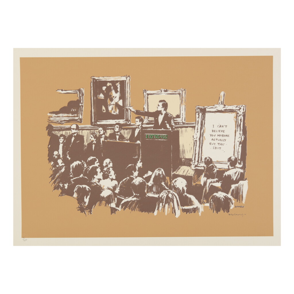 View full screen - View 1 of Lot 183. BANKSY | MORONS (SEPIA).