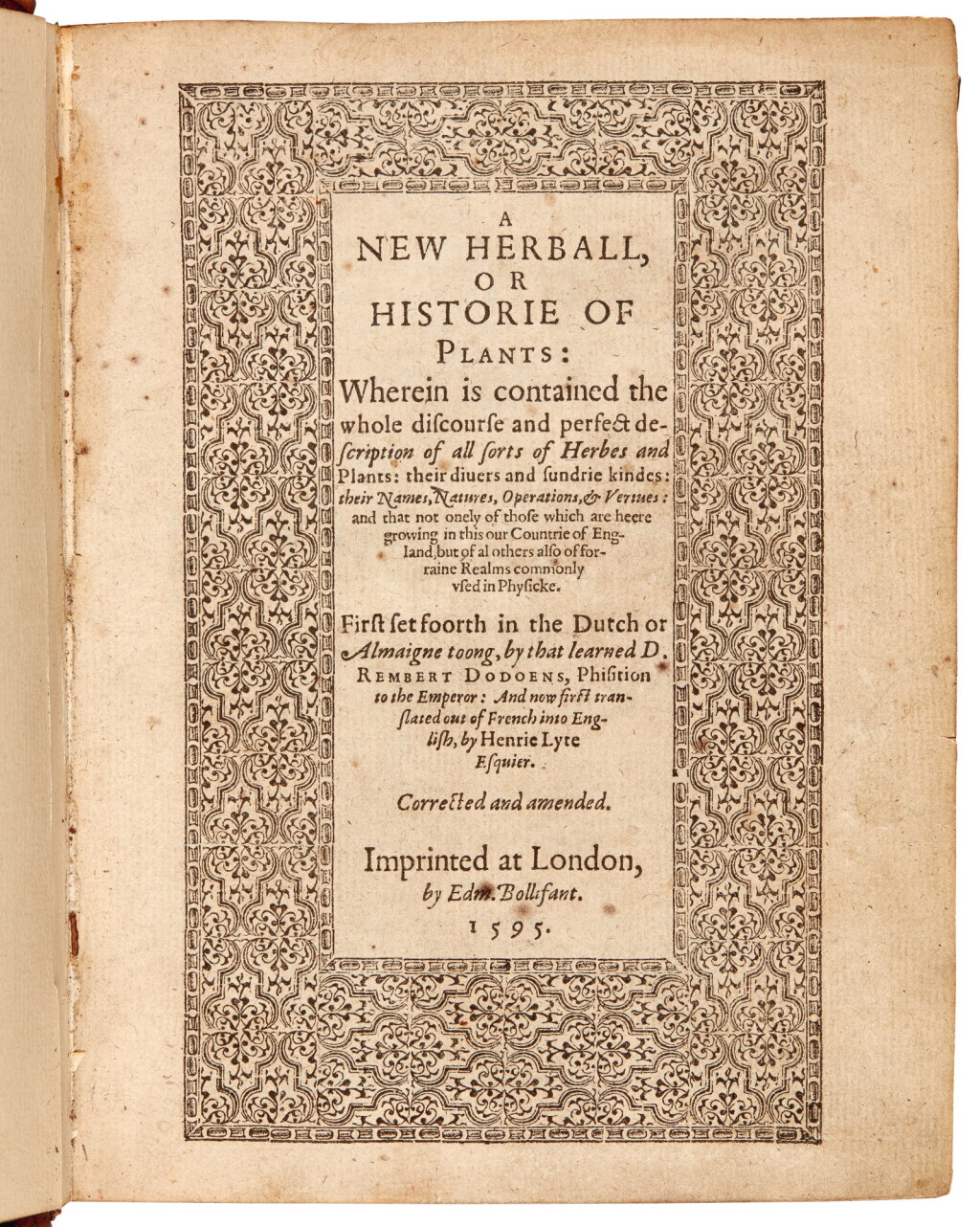 View full screen - View 1 of Lot 8. Dodoens | A New Herball, 1595.