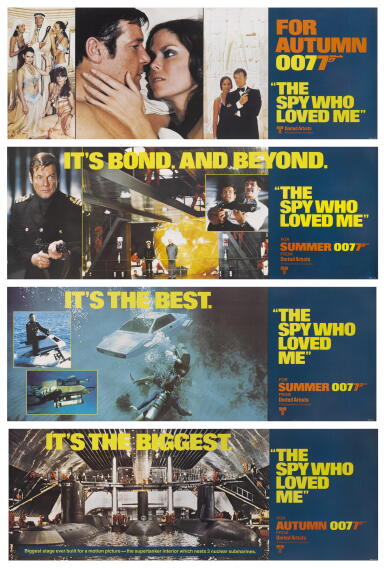 View full screen - View 1 of Lot 124. THE SPY WHO LOVED ME (1977) SET OF 4 BANNERS, US .