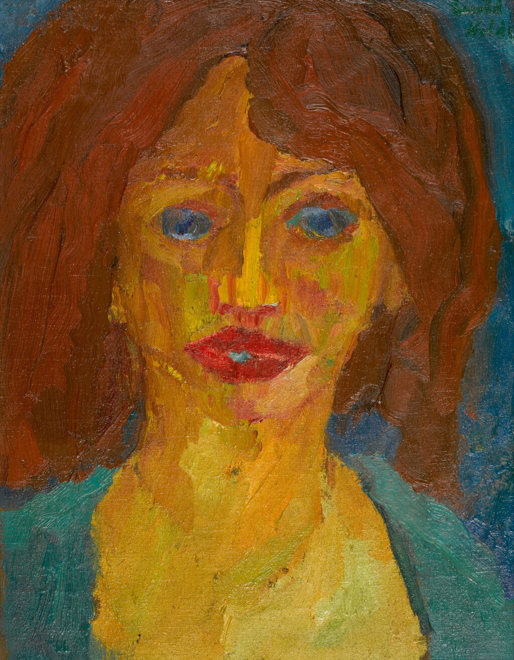 View full screen - View 1 of Lot 385. EMIL NOLDE | SCHAUSPIELERIN (ACTRESS) - RECTO, PIAZZA S. DOMENICO II, TAORMINA - VERSO.