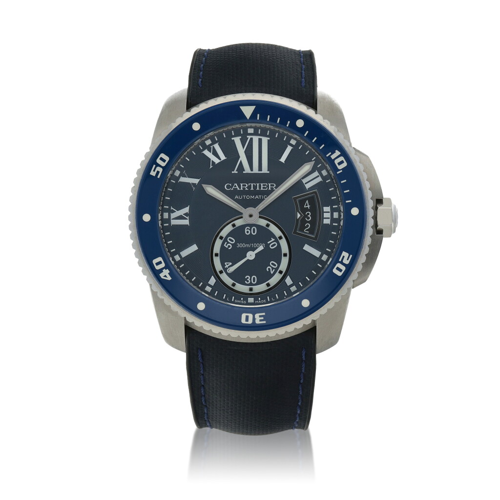 View full screen - View 1 of Lot 115. Calibre de Cartier Diver, Ref. 3729 Stainless steel wristwatch with date Circa 2016.