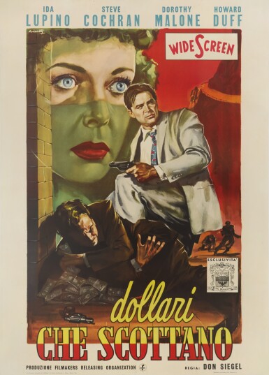 View full screen - View 1 of Lot 66. PRIVATE HELL 36 / DOLLARI CHE SCOTTANO (1954) POSTER, ITALIAN.