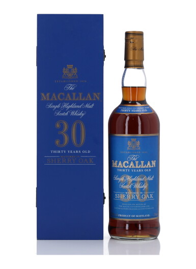 View full screen - View 1 of Lot 2. The Macallan 30 Year Old Sherry Oak Blue Box 43.0 abv NV (1 Bottle 75cl).