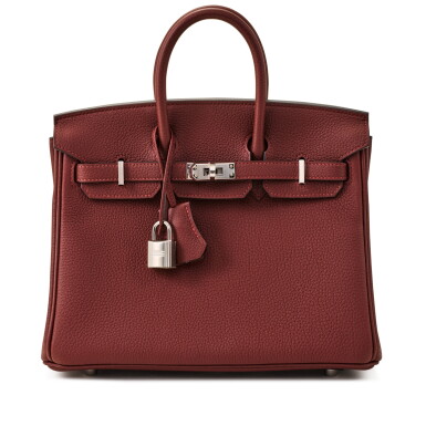 View full screen - View 1 of Lot 31. Rouge H Togo Birkin 25 Palladium Hardware, 2024.