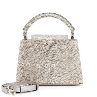 View full screen - View 1 of Lot 45. Silver Lizard Mini Capucines Silver Hardware, 2018.