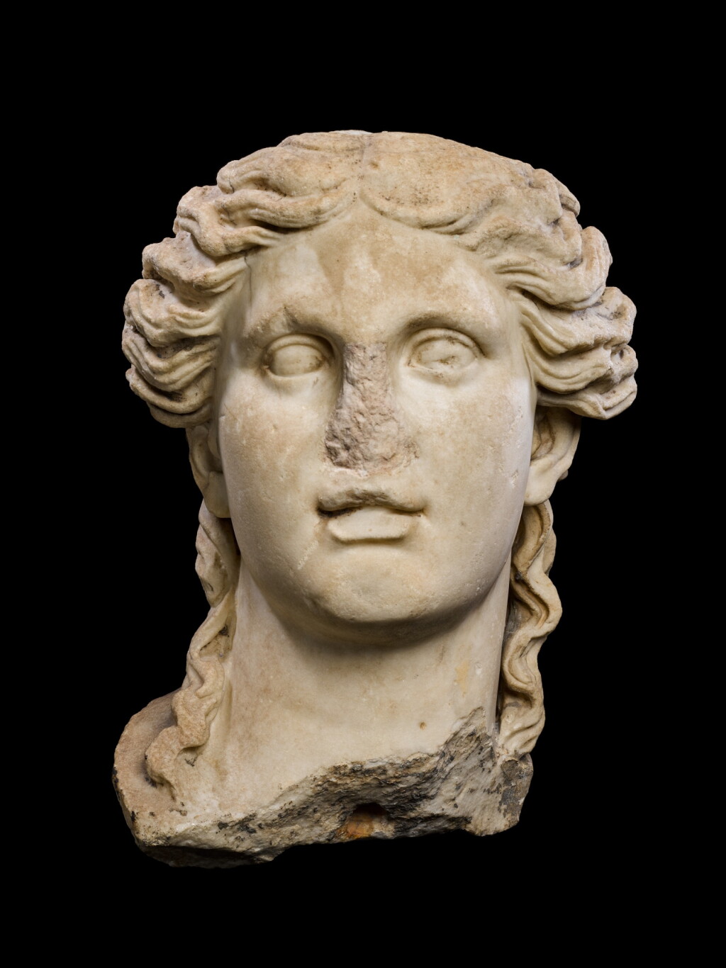 View full screen - View 1 of Lot 8. A Monumental Italian Marble Head of a Deity, after the Antique, 2nd half of the 17th Century.