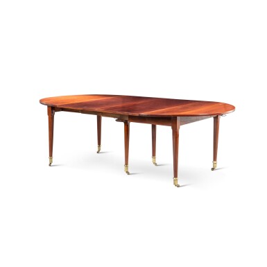View full screen - View 1 of Lot 161. A Louis XVI mahogany dining table, circa 1780 | Table de salle à manger en acajou d'époque Louis XVI, vers 1780.