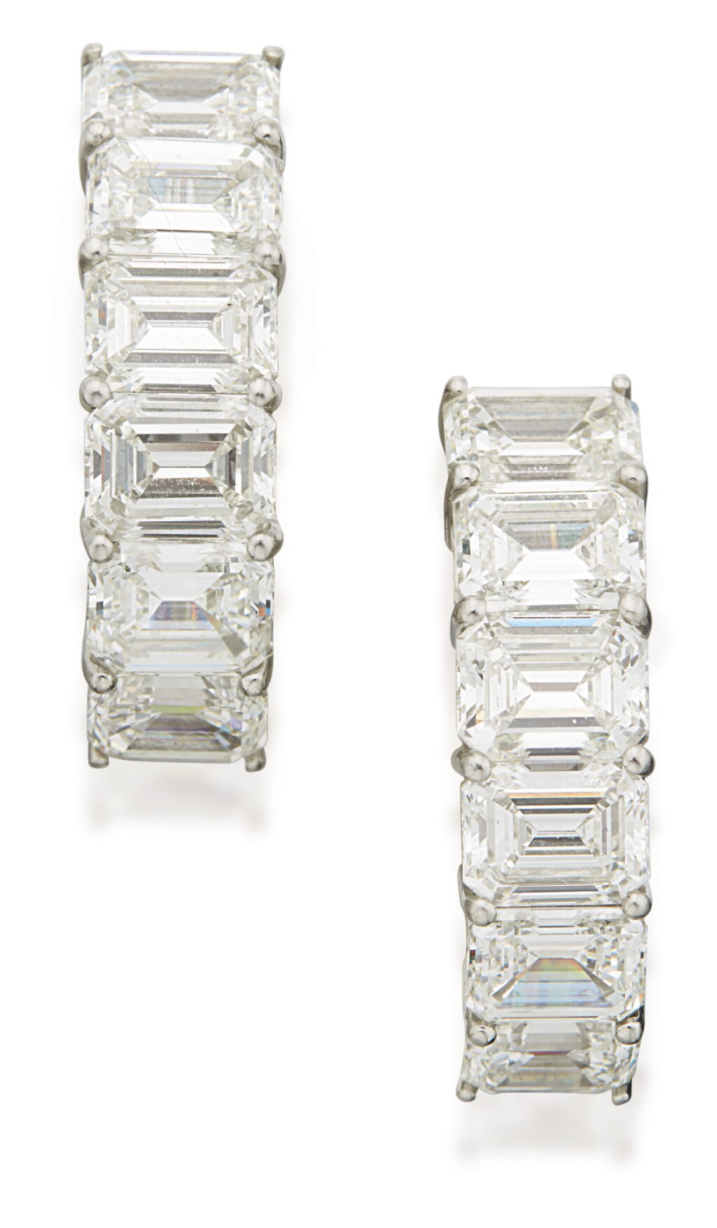 View full screen - View 1 of Lot 412. PAIR OF DIAMOND EARCLIPS.