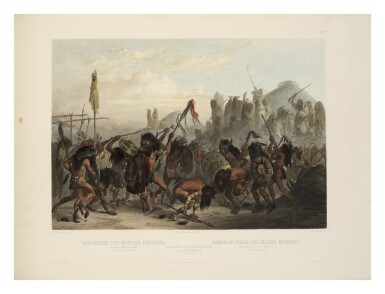 View full screen - View 1 of Lot 173. BODMER, KARL, AND PRINCE MAXIMILIAN ZU WIED-NEUWIED | Voyage Dans l'Intérieur De l'Amérique Du Nord Executé Pendant les Années 1832, 1833 et 1834. Paris: Chez Arthus Bertrand, 1840-43.