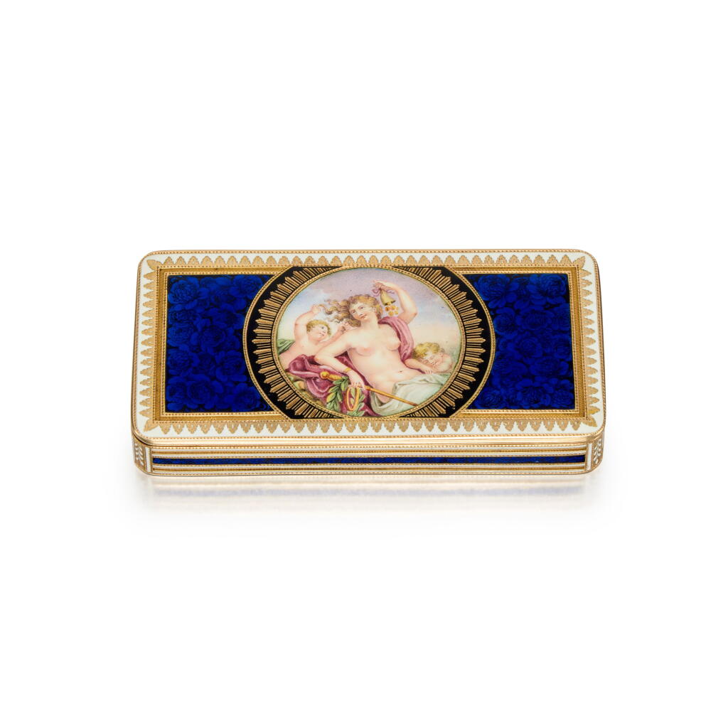 View full screen - View 1 of Lot 455. A Gold and Enamel Snuff Box, Gustav Wancke, Berlin, Circa 1800.