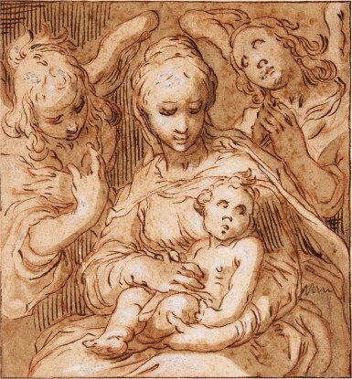 View full screen - View 1 of Lot 129. Madonna and Child with Angels.