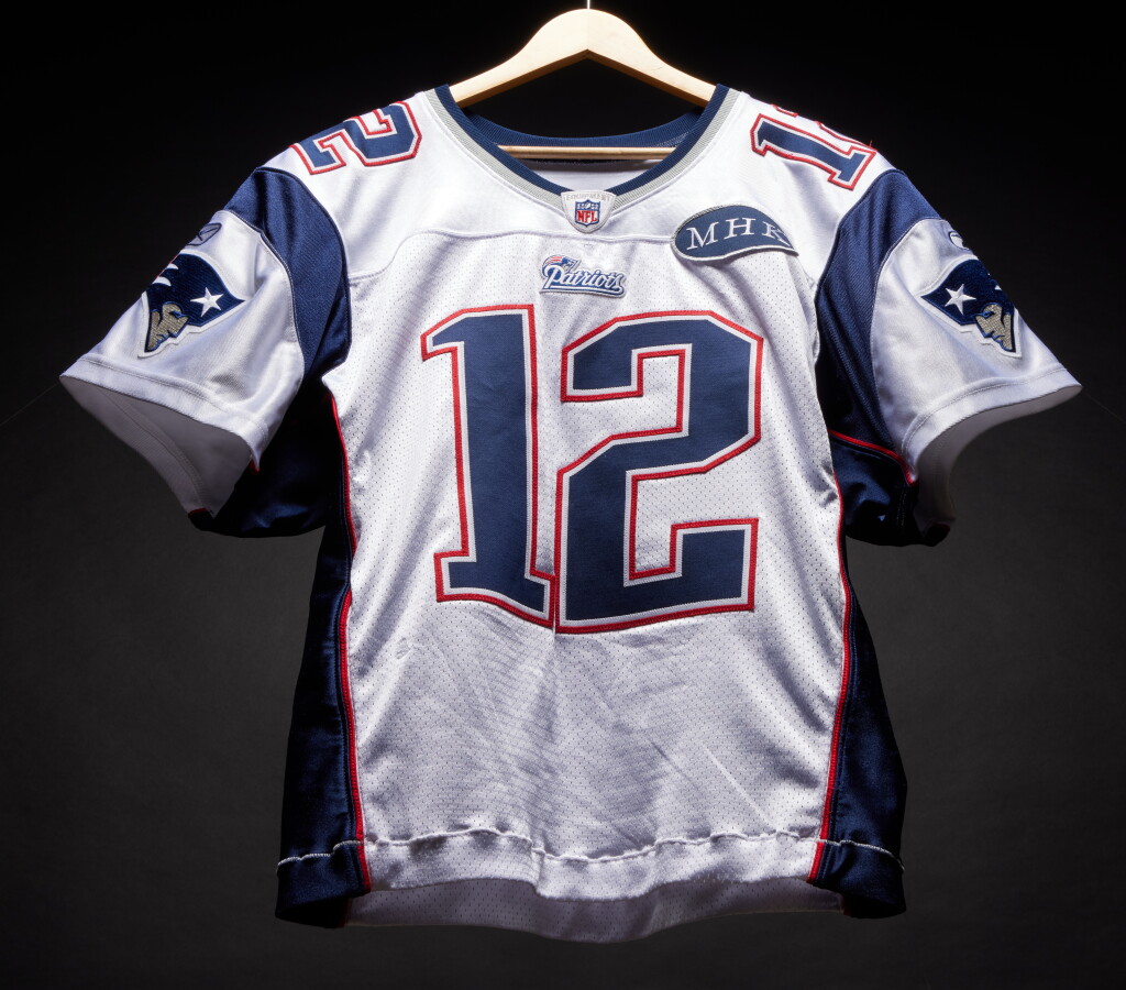 View full screen - View 1 of Lot 33. Tom Brady 2011 New England Patriots Game Worn Away Jersey.