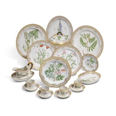 View full screen - View 1 of Lot 326. A group of Royal Copenhagen 'Flora Danica' wares, Modern.
