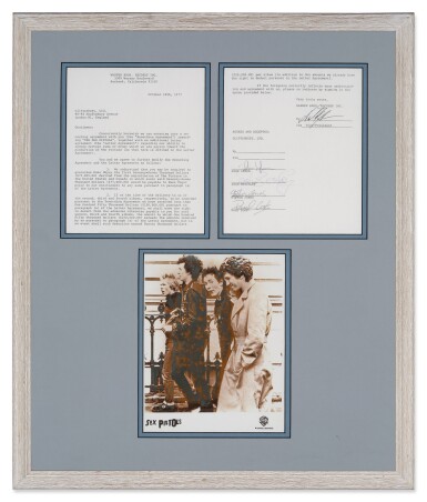 View full screen - View 1 of Lot 97. Sex Pistols | A signed recording contract with Warner Bros., 10 October 1977.
