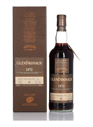 View full screen - View 1 of Lot 89. The Glendronach Single Cask 40 Year Old #710 49.0 abv 1972 (1 Bottle 70cl).