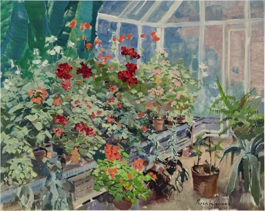 View full screen - View 1 of Lot 55. PETER WILLIAMS | IN THE GREENHOUSE.
