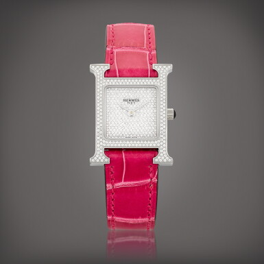 View full screen - View 1 of Lot 618. Hermès | 'Heure H' Diamond Wristwatch | 愛馬仕 | 'Heure H' 鑽石 腕錶.