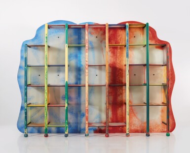 View full screen - View 1 of Lot 330. GAETANO PESCE | "LA IN-PORTANTE" MODULAR BOOKSHELF FROM THE "ABBRACCIO" SERIES.