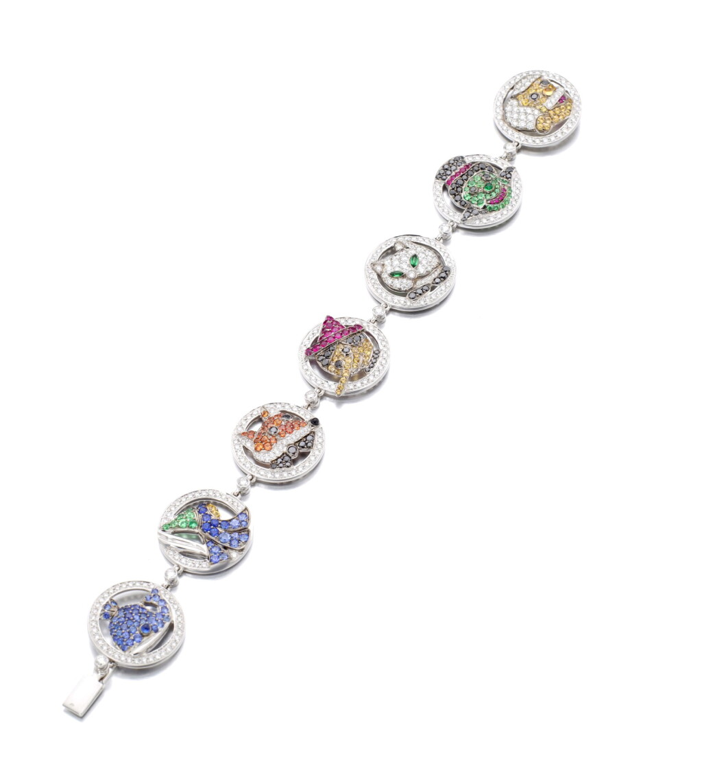 View full screen - View 1 of Lot 10. MICHELE DELLA VALLE | GEM SET AND DIAMOND BRACELET.