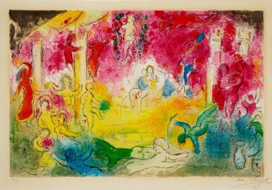 View full screen - View 1 of Lot 5. MARC CHAGALL | TEMPLE ET HISTOIRE DE BACCHUS (M. 346; C. BKS. 46).