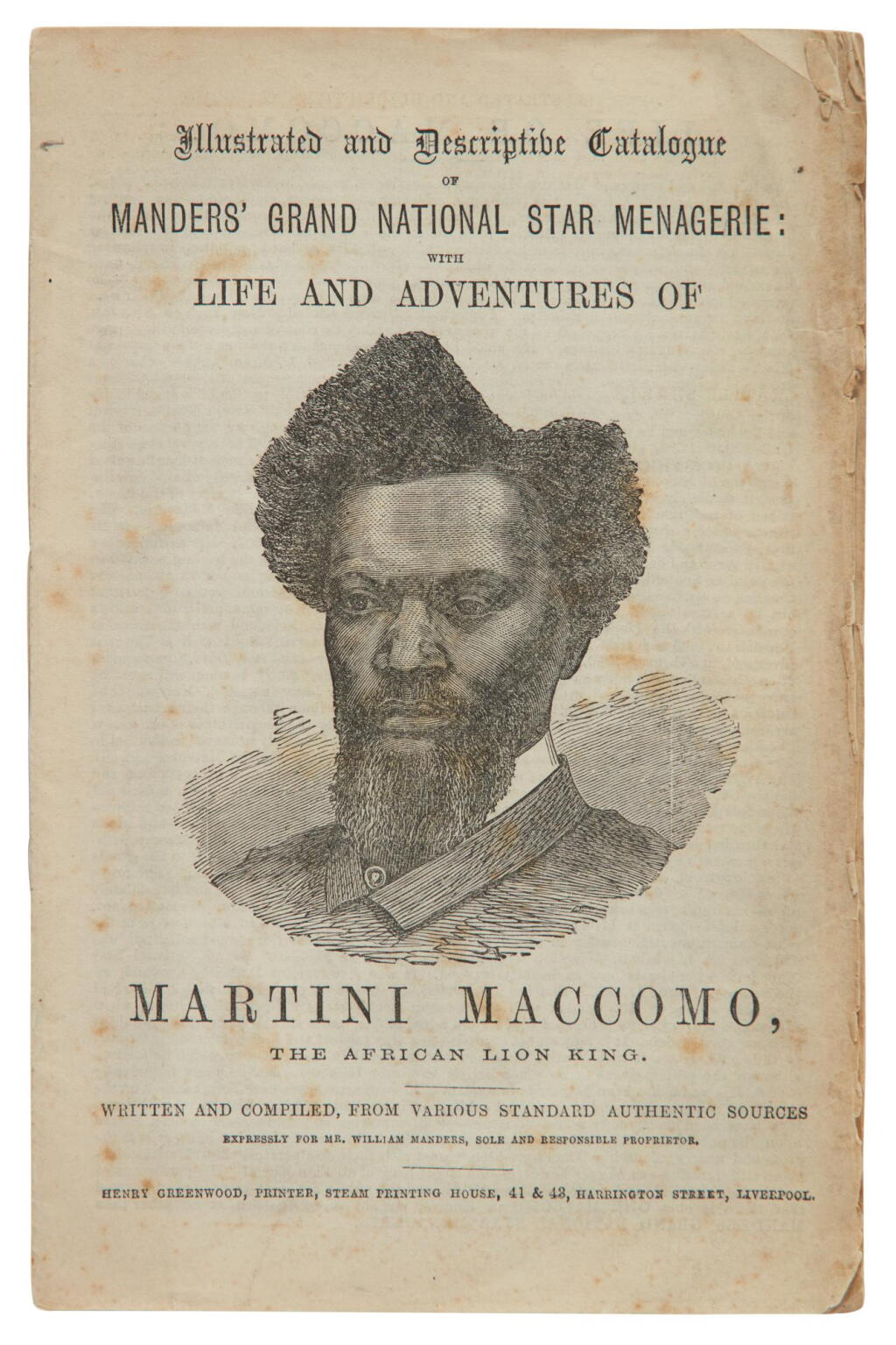 View full screen - View 1 of Lot 431. (Martini Maccomo) | The famous lion tamer, "the Great King of all Lion Kings!".