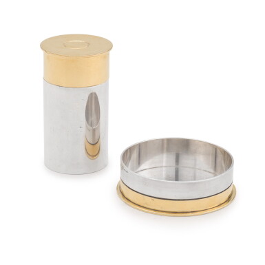 View full screen - View 1 of Lot 48. A novelty French electroplate shotgun table lighter and ashtray, Hermès, Paris, circa 1950.