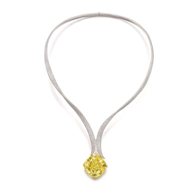 View full screen - View 1 of Lot 1892. Superb Fancy Vivid Yellow Diamond and Diamond Necklace | 74.48克拉 艷彩黃色内部無瑕鑽石 及 鑽石 項鏈.