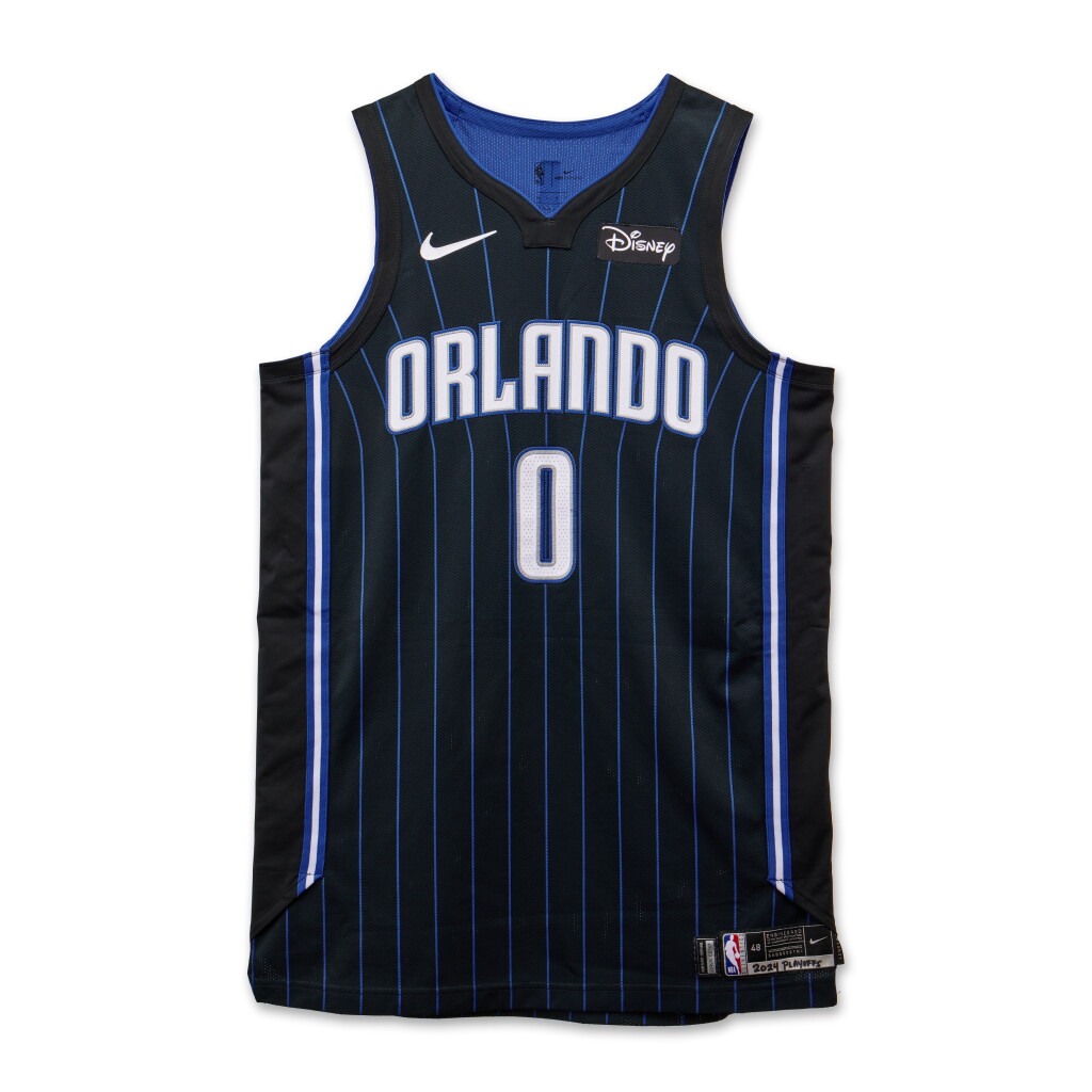 全萤幕检视 - 查看147Anthony Black Orlando Magic 2024 NBA Playoffs Eastern Conference Round 1 Game Worn Icon Edition Jersey | Game 1 & 2 | Matched to 2 Games的1