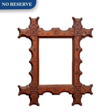 View full screen - View 1 of Lot 312. Group of Three American Carved Wood Tramp Art Frames, late 19th century.