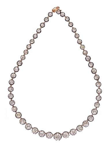 View full screen - View 1 of Lot 272. Diamond rivière necklace, late 19th century | 鑽石項鏈,十九世紀後期.