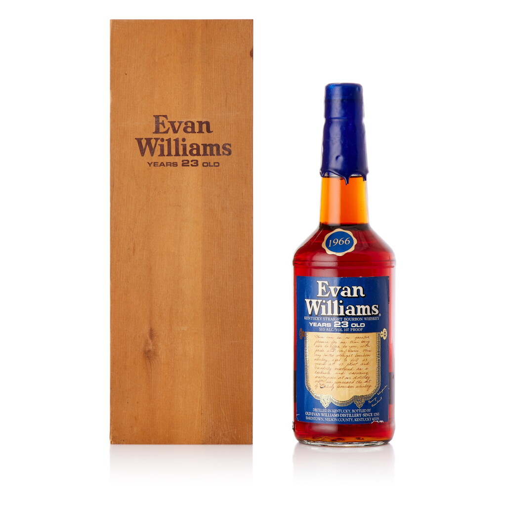 View full screen - View 1 of Lot 585. Evan Williams 23 Year Old 107 Proof 1966 (1 BT75).