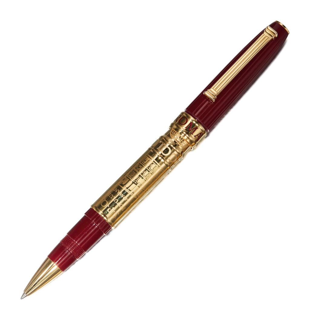 View full screen - View 1 of Lot 18. OMAS | A LIMITED EDITION RESIN AND GOLD PLATED ROLLERBALL PEN, CIRCA 2012.