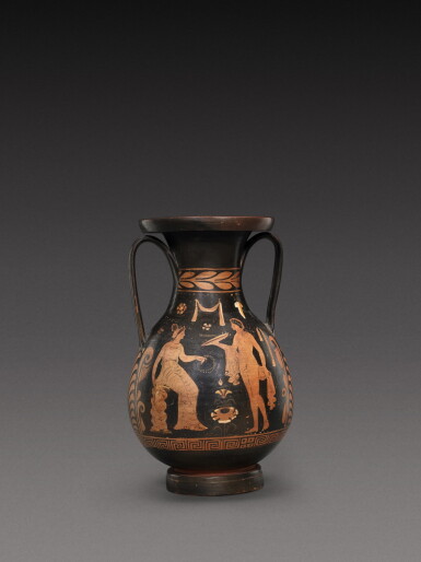 View full screen - View 1 of Lot 56. An Apulian Red-figured Pelike, circa 350-330 B.C..