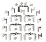 In the style of Walter Gropius | Set of seven door handles, eleven window handles and ten keyholes plates, circa 1922