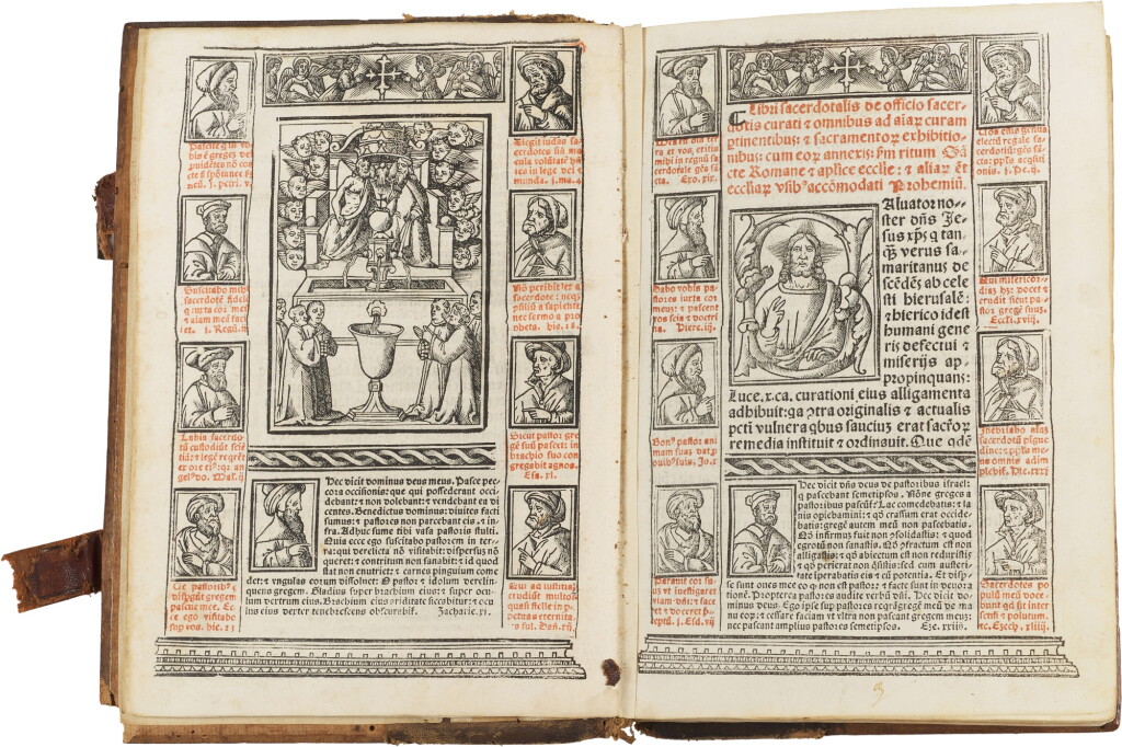 View full screen - View 1 of Lot 141. Liber sacerdotalis, Venice, 1523, contemporary half calf over wooden boards.